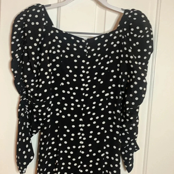 ELLY ME like new black with white polka dots midi dress size large - Picture 9 of 10